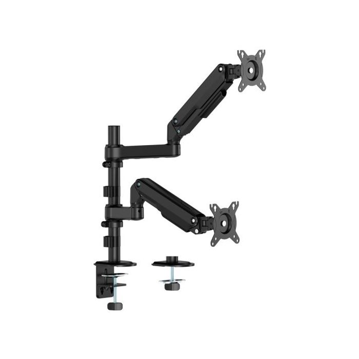 Aisens DT32TSR-453 Soporte de Mesa Eco con Contrapeso Giratorio e Inclinable para Monitor/TV de 17-32  - 3 Pivotes, 2 Brazos - P