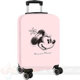 Safta Minnie Mouse Baby Maleta Trolley de Cabina 20”, candado,  ruedas 360º,  asa ajustable, 345x200x550mm, Color Rosa-1