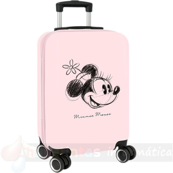Safta Minnie Mouse Baby Maleta Trolley de Cabina 20”, candado,  ruedas 360º,  asa ajustable, 345x200x550mm, Color Rosa-1