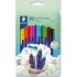 Staedtler Triplus Color 323 Pack de 10 Rotuladores - Trazo 1mm Aprox - Tinta Antisecado - Capuchon Ventilado - Colores Surtidos