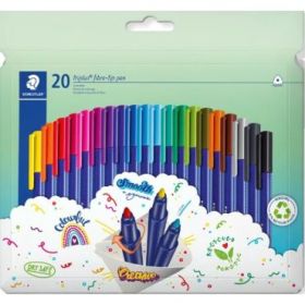 Staedtler Triplus Color 323 Pack de 20 Rotuladores - Trazo 1mm Aprox - Tinta Antisecado - Capuchon Ventilado - Colores Surtidos