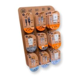 TechOneTech Expositor de 27 Cables y Cargadores para Smartphone - Unidades Surtidas