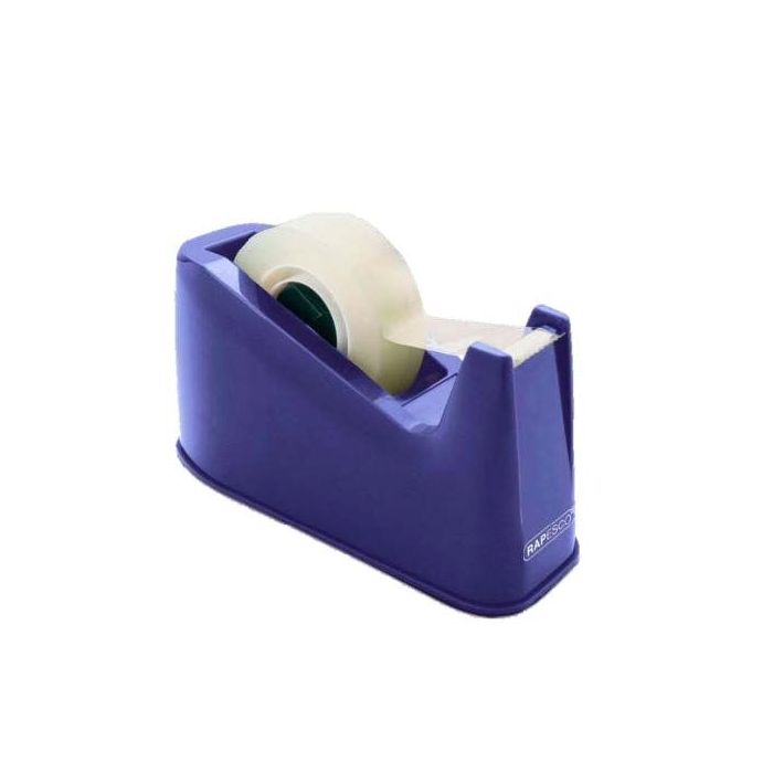 Rapesco Portarollos para Cinta Adhesiva 19mmx66m - Base de Goma Antideslizante - Cinta no Incluida - Color Azul