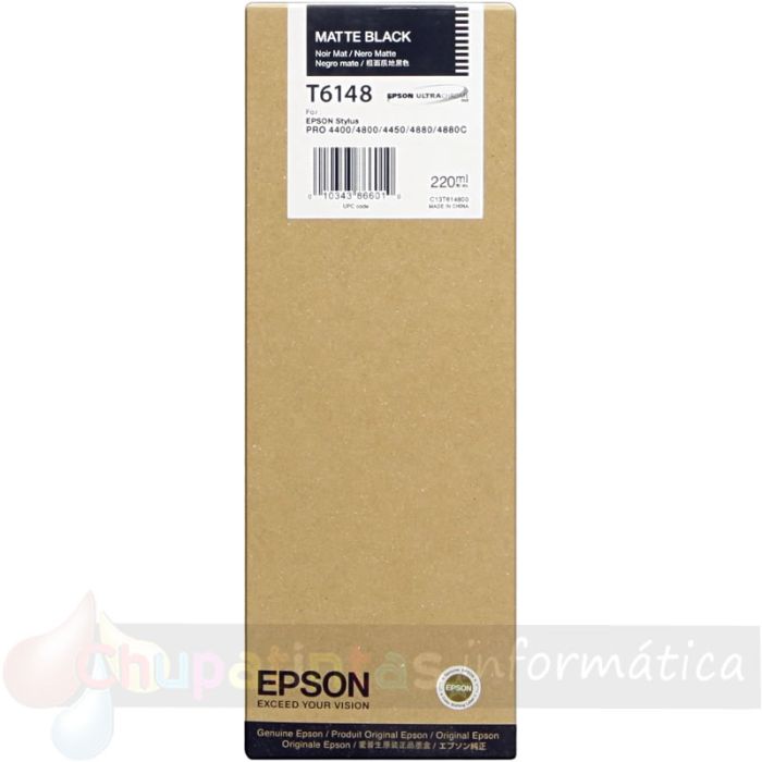 Epson T6148 Negro Mate Cartucho de Tinta Original - C13T614800
