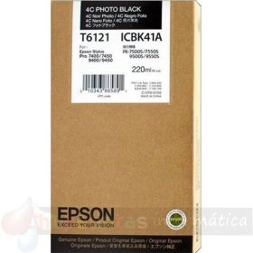 Epson T6121 Negro Foto Cartucho de Tinta Original - C13T612100