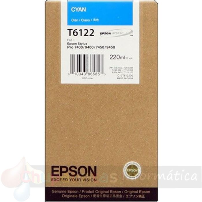 Epson T6122 Cian Cartucho de Tinta Original - C13T612200