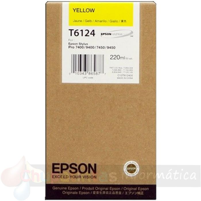 Epson T6124 Amarillo Cartucho de Tinta Original - C13T612400