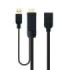 Nanocable Conversor HDMI a DisplayPort V1.2 - HDMI A Macho-DPort Hembra+USB-A - 20 cm - Color Negro