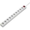 Hama Regleta Alimentacion con 10 Tomas - Cable 3m - Voltaje 230V - Interruptor Iluminado - Color Blanco
