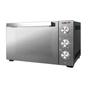 Muvip Serie Espejo Horno 2000W 48L Inox - Regulador de Temperatura 100º-230º - Exterior de Acero con Revestimiento - Selector de