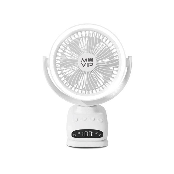 Muvip MV0665 Ventilador de Pinza Portatil 6  - 5 Velocidades - Angulo Ajustable hasta 180º - Autonomia hasta 16h - Bateria 10000