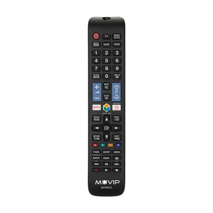 Muvip MV0669 Mando Universal para Samsung - Botones de Acceso Rapido a Netflix y Prime Video - Color Negro