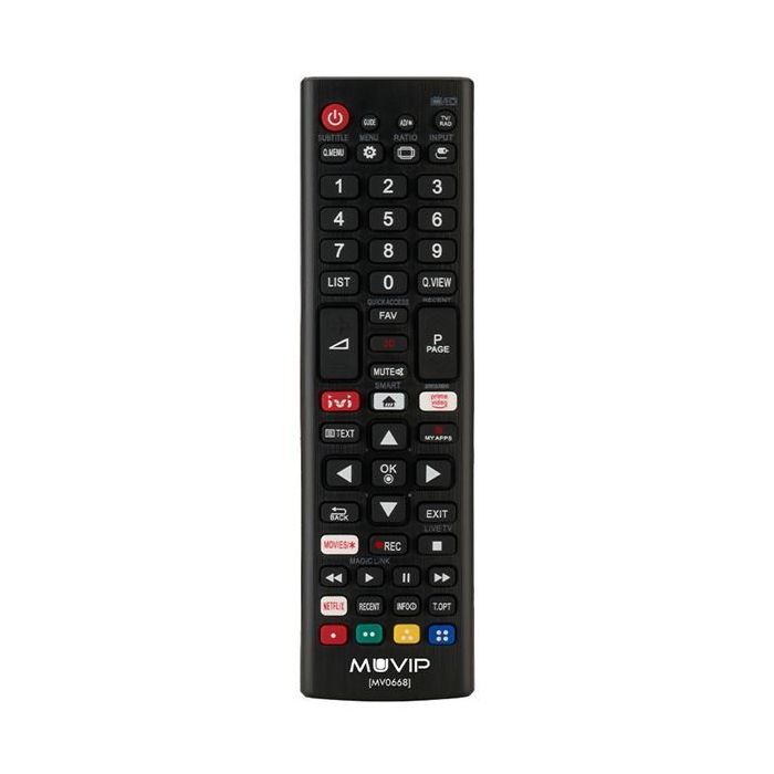 Muvip MV0668 Mando Universal para LG - Botones de Acceso Rapido a Netflix y Prime Video - Color Negro