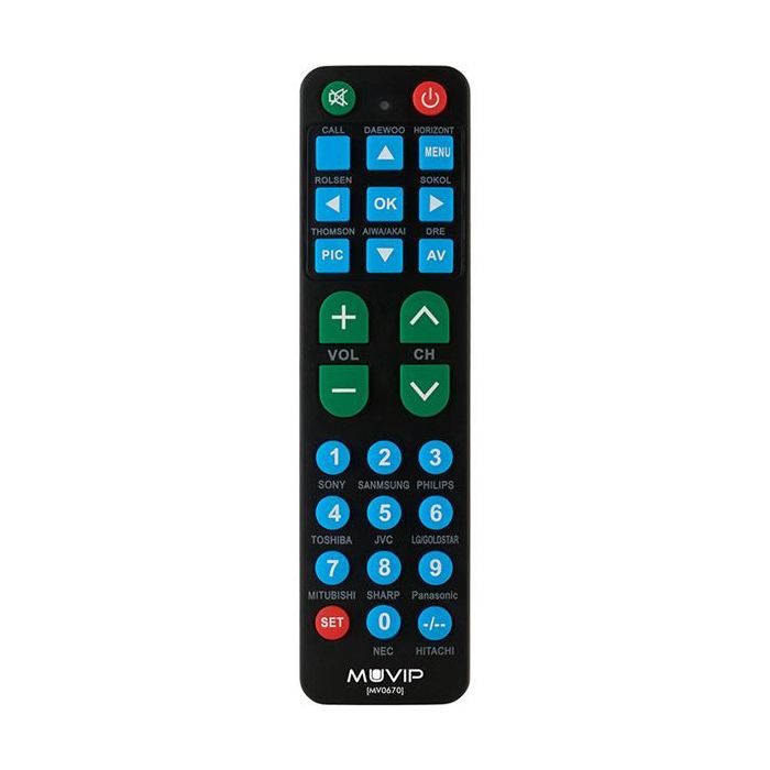 Muvip MV0670 Mando a Distancia Universal - Teclas Grandes - Configuracion Sencilla