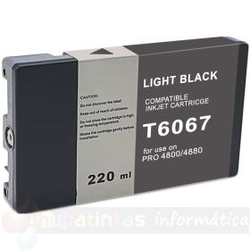 Epson T6067 Negro Light Cartucho de Tinta Pigmentada Genérico - Reemplaza C13T606700