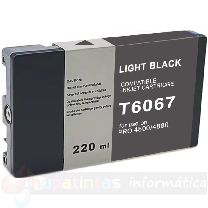 Epson T6067 Negro Light Cartucho de Tinta Pigmentada Genérico - Reemplaza C13T606700