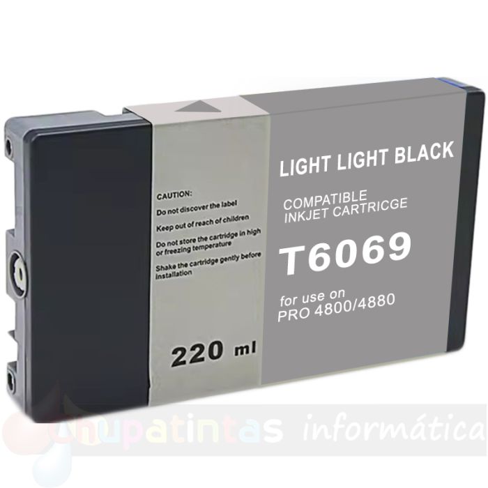 Epson T6069 Negro Light Light Cartucho de Tinta Pigmentada Genérico - Reemplaza C13T606900