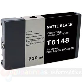 Epson T6148/T6141 Negro Mate Cartucho de Tinta Pigmentada Genérico - Reemplaza C13T614800/C13T614100