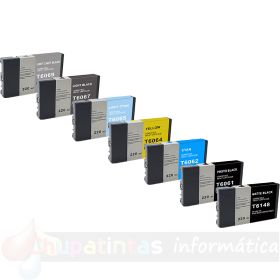 EPSON T606-Series/T6148 Pack de 7 Cartuchos de Tinta Pigmentada Genéricos: T6061/T6062/T6064/T6065/T6067/T6069/T6148