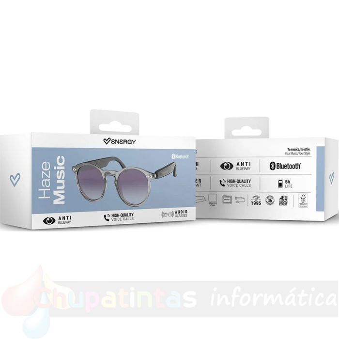 Energy Sistem Haze Music Gafas Bluetooth - Filtro y Proteccion - Música - Micrófono - IPX5 - Táctil - 5 horas - Color Gris-7