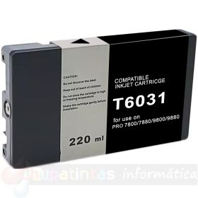 Epson T6031 Negro Foto Cartucho de Tinta Pigmentada Genérico - Reemplaza C13T603100