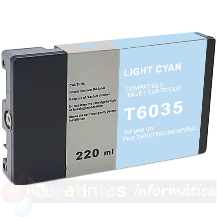 Epson T6035 Cian Light Cartucho de Tinta Pigmentada Genérico - Reemplaza C13T603500