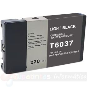 Epson T6037 Negro Light Cartucho de Tinta Pigmentada Genérico - Reemplaza C13T603700