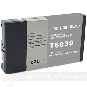 Epson T6039 Negro Light Light Cartucho de Tinta Pigmentada Genérico - Reemplaza C13T603900