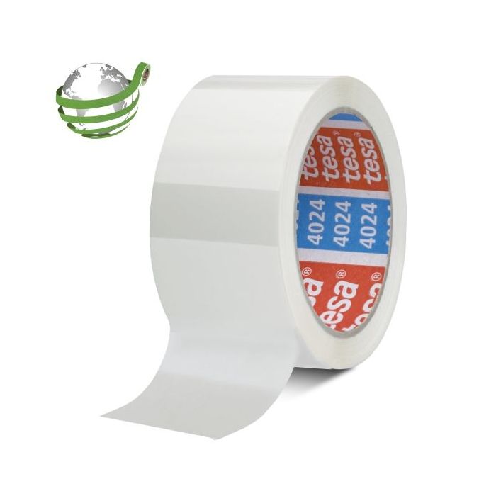 Tesa 4024 PV4 Precinto de Embalar 50mm x 132 Metros - Fabricado en Polipropileno - Adhesivo Acrilico con un 65% de Base Biologic