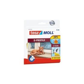 Tesa Moll Classic D-Perfil Burlete para Ventanas Perfil D 6m x 9mm x 4mm - Color Blanco