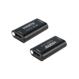 Nanocable Repetidor HDMI - Resolucion 4K a 24Hz - Conectores Hembra a Hembra - Amplificacion hasta 40m - Compacto - Color Negro