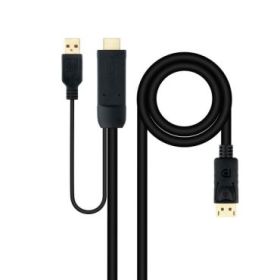 Nanocable Cable Conversor de Video - HDMI 2.0 a DisplayPort 1.2 - Longitud 1.8m - Macho a Macho - Alimentacion Adicional por USB