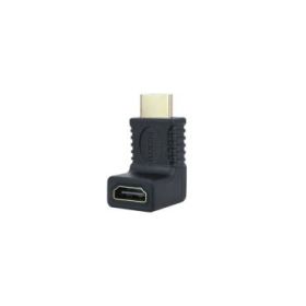 Nanocable Adaptador HDMI - Acodado 90 Grados - Conector Hembra a Macho - Color Negro