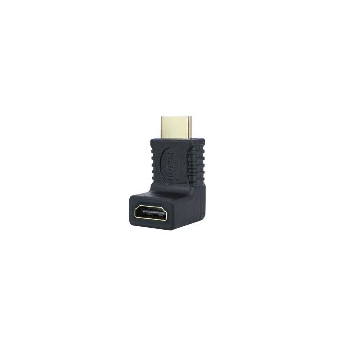 Nanocable Adaptador HDMI - Acodado 90 Grados - Conector Hembra a Macho - Color Negro