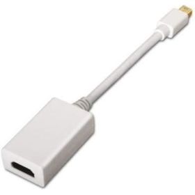 Nanocable Conversor de Video - Mini DisplayPort a HDMI - Longitud 15cm - Macho a Hembra - Color Blanco