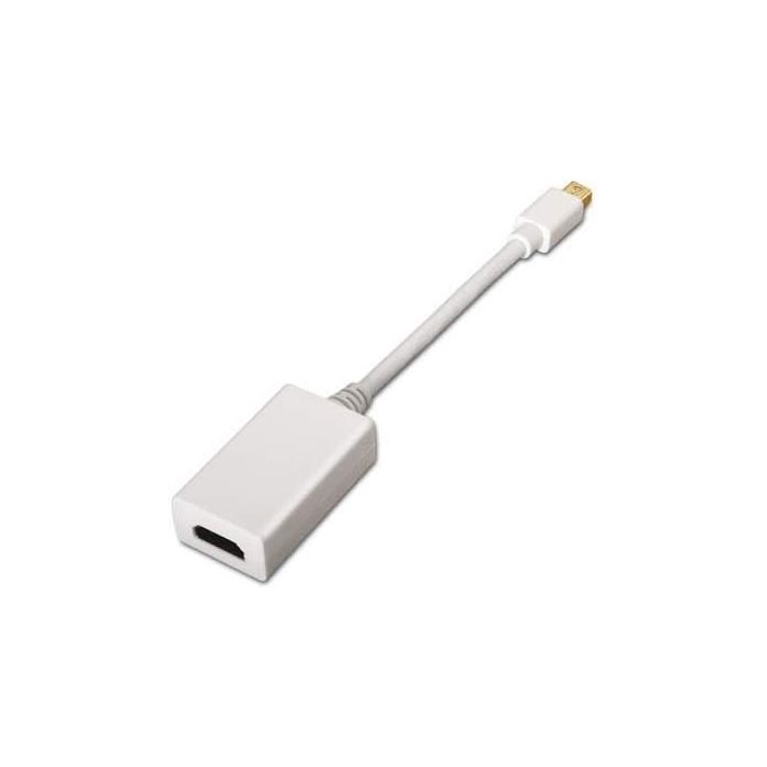 Nanocable Conversor de Video - Mini DisplayPort a HDMI - Longitud 15cm - Macho a Hembra - Color Blanco