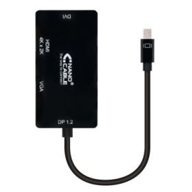 Nanocable Conversor de Video 3 en 1 - Mini DisplayPort a VGA, DVI y HDMI - Resolucion 4K - Longitud 15cm - Conectores Hembra - C