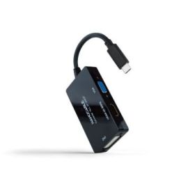Nanocable Conversor de Video - USB-C a HDMI, DVI y VGA - 3 Salidas Simultaneas - 4K a 60Hz por HDMI - Modo SST y MST - Longitud