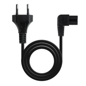 Nanocable Cable de Alimentacion - Longitud 3m - Acodado 90 Grados - Clavija CEE7/16 - Conector C7 - Macho a Hembra - Color Negro