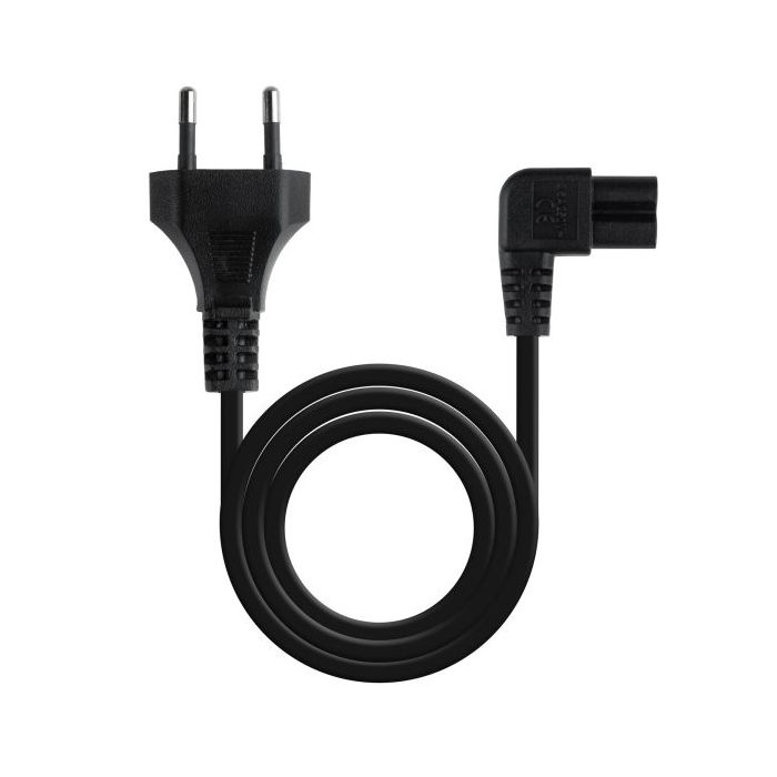 Nanocable Cable de Alimentacion - Longitud 3m - Acodado 90 Grados - Clavija CEE7/16 - Conector C7 - Macho a Hembra - Color Negro