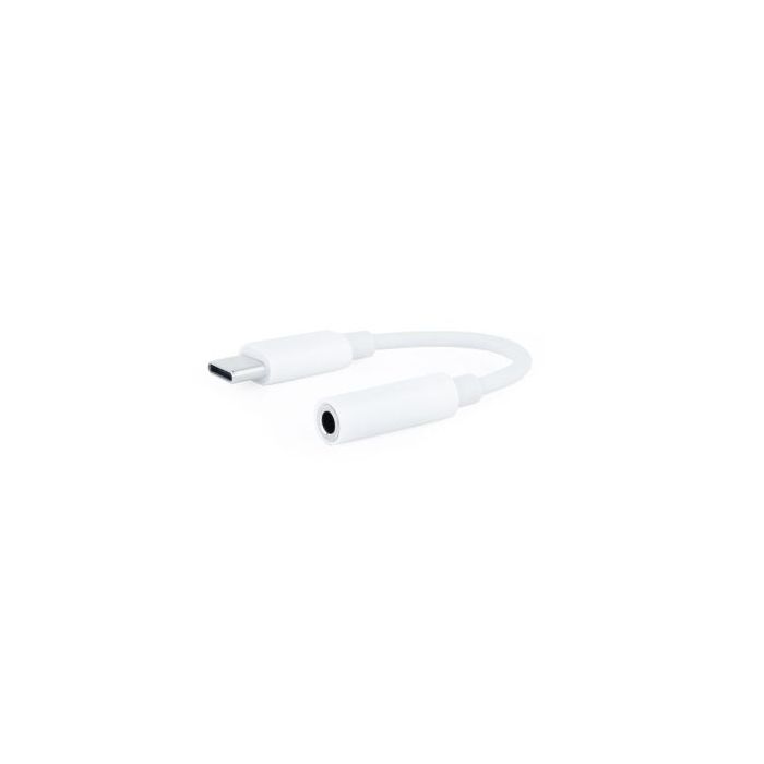 Nanocable Adaptador de Audio - USB-C Macho - Jack 3.5mm Hembra - Longitud 11cm - Color Blanco