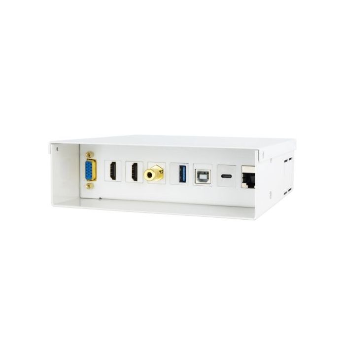 Nanocable Caja de Conexiones Multimedia - VGA - 2x HDMI - Jack 3.5mm - USB-C 10Gbps - USB-B 2.0 - USB-A 3.0 - RJ45 Cat.6A STP -
