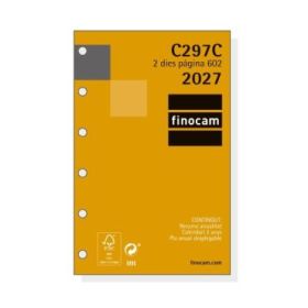 Finocam C297C Recambio para Agenda Classic en Catalan - Anual 2027 - 2 Dias por Pagina - Formato 602 - 73x114mm - 6 Taladros - P
