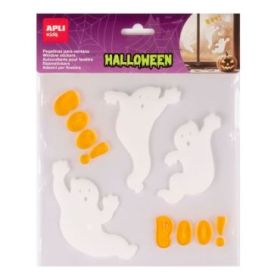 Apli Kids Pack con 11 Pegatinas Jelly de Halloween para Ventanas, Cristales, Espejos etc.. - Diseño Fantasmas - Reposicionables