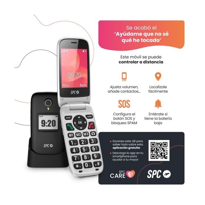 SPC Polaris Telefono Movil 4G con Pantallas Principal 2.8  Exterior 1.4  y Tapa - Camara, Radio FM, Linterna - Manos Libres - Co