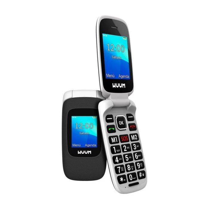 SPC Wuum Telefono de Tapa - Doble Pantalla 2.4  + 1.77  - Botones y Teclas Grandes - Diseño Ligero - Acceso Directo a Dos Contac
