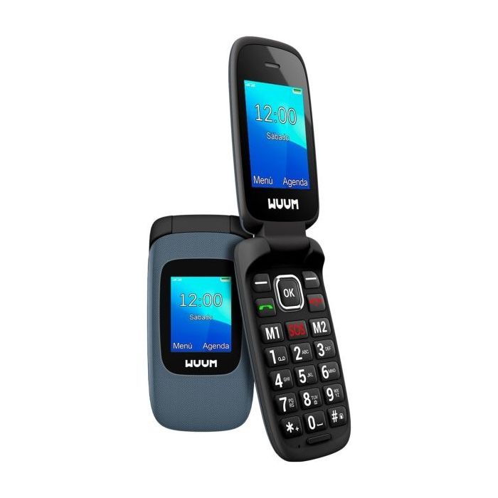 SPC Wuum Telefono de Tapa - Doble Pantalla 2.4  + 1.77  - Botones y Teclas Grandes - Diseño Ligero - Acceso Directo a Dos Contac