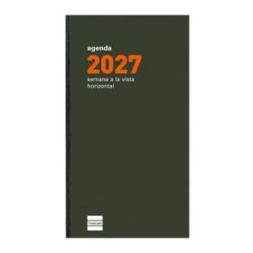 Finocam P499 Recambio para Agenda Plana - Anual 2027 - Semana Vista Horizontal - Formato PL4 - 80x150mm - Papel de 60g/m2 - Colo