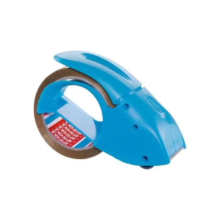 Tesa Pack'n'Go Pack de Precintadora + 1 Rollo de Precinto 66mm x 50 Metros - Color Azul