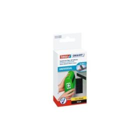 Tesa On - Off Cinta de Velcro 20mm x 1m - Se puede Abrir y Cerrar hasta 10.000 Veces - Color Negro